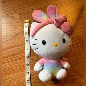 Hello Kitty Plush with Pink and Rainbow bunny ears